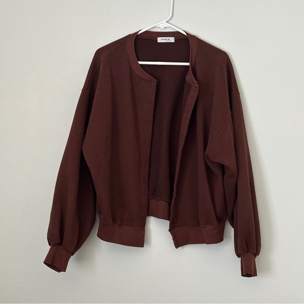 Slouchy Brown Button Up Cardigan